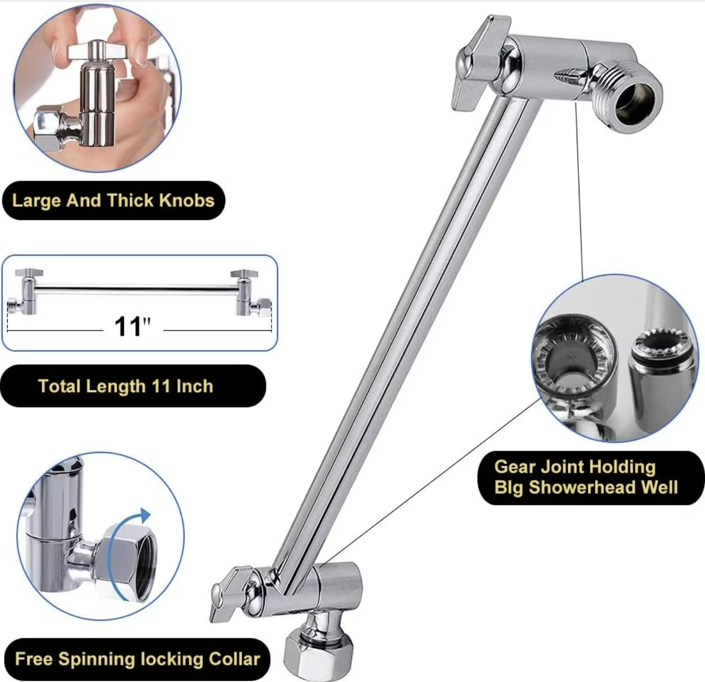 Extension Adjustable Shower Arm No Reviews Yet