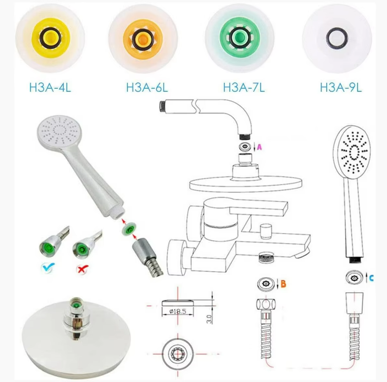 Water Saver Adapter Flow Reducer Limiter