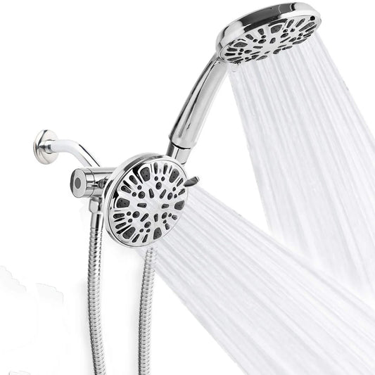 Hot Selling 9 Function Chrome ABS Spa Hand Shower and Overhead Rain Shower Combo with 3 Way diverter