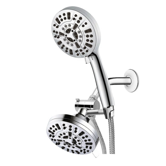 10+8 High Pressure Power Spray High Quality Hand Held Shower Head Holder Wall Mount ABS Chrome Plated Shower Head Combo