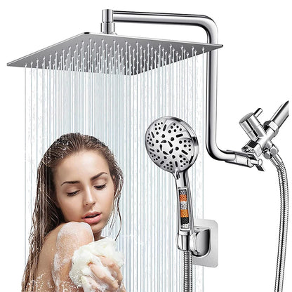 CUPC Modern Wall Mounted Brass Chrome Black 9 Hand Spray Shower Concealed Shower Set for Bathroom