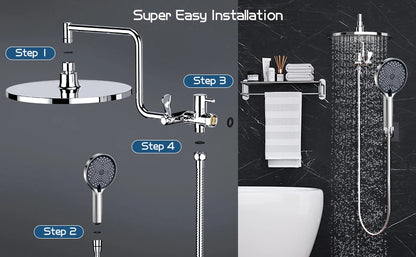 CUPC Hot sales Euro-American High Quality Bathroom Wall Mounted  3 function hand shower concealed Square  Showerhead Set