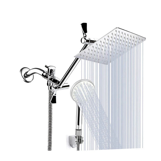 CUPC 8 Inch High Pressure Rainfall Shower Head Combo Handheld and Rainfall Shower Set