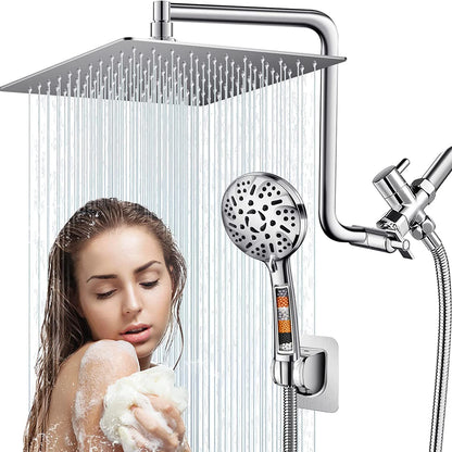 CUPC Modern Wall Mounted Brass Chrome Black 9 Hand Spray Shower Concealed Shower Set for Bathroom