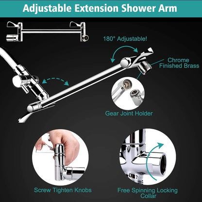 CUPC 8 Inch High Pressure Rainfall Shower Head Combo Handheld and Rainfall Shower Set