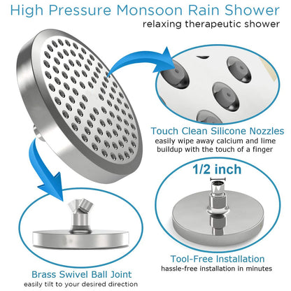 Hot Sale  Adjustable Flow Control Button 8 Spray Modes Handheld Shower Set Bathroom Shower Head