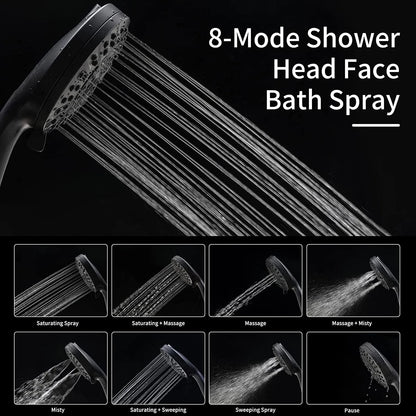 10+8 High Pressure Power Spray High Quality Hand Held Shower Head Holder Wall Mount ABS Chrome Plated Shower Head Combo