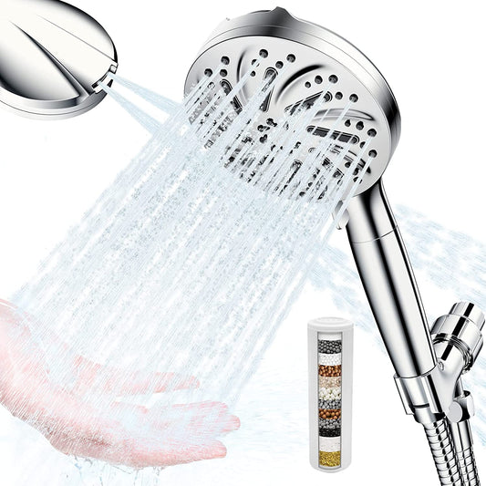 Water Saving Ionic Handheld High Pressure 10 Modes Adjustable Filter Shower Head