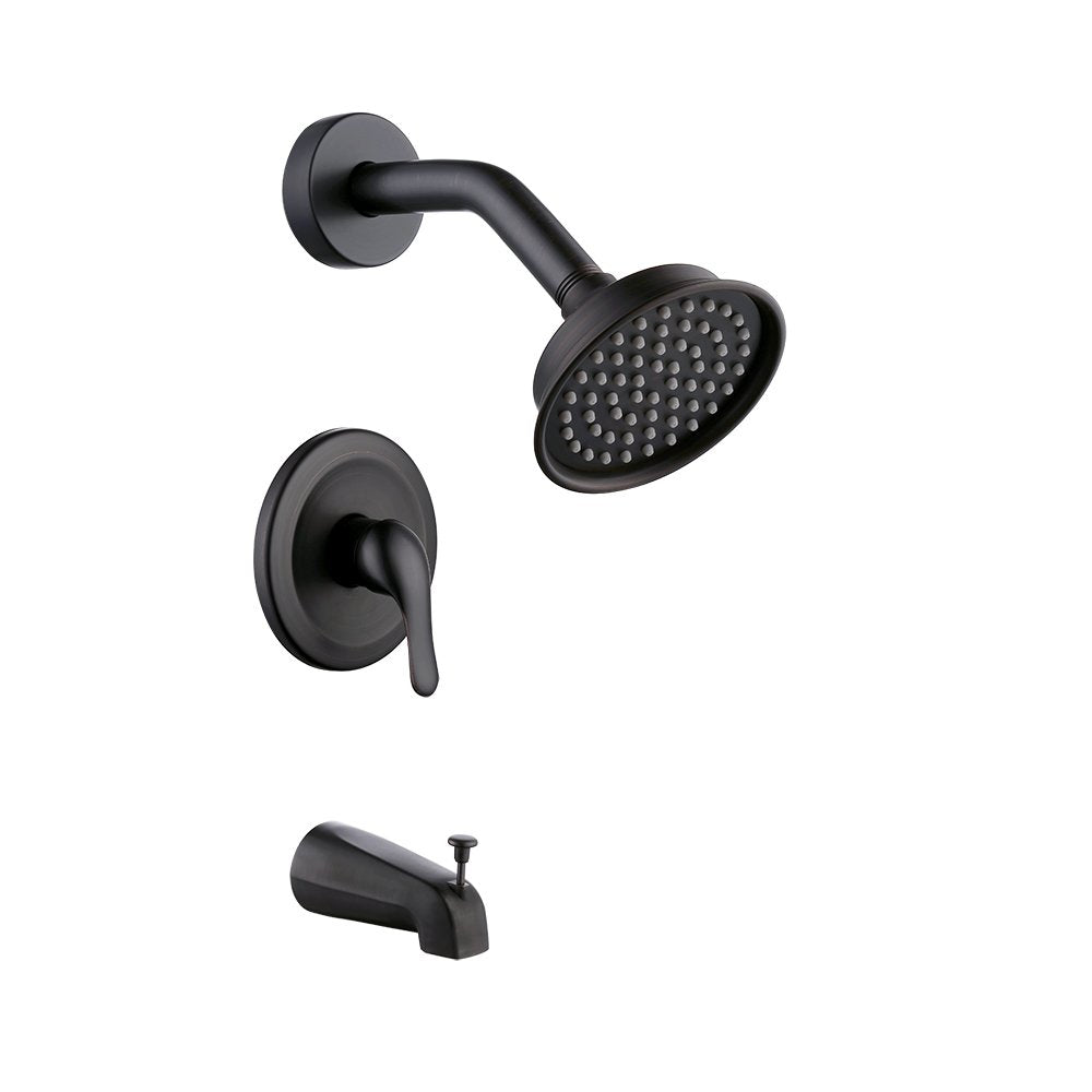 Pressure Balance Shower Valve Combo Oil rubbed bronze Shower Faucet Set Brass Antiscald Valve with Diverter Tub Spout