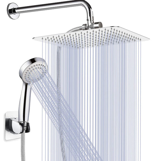 Stainless steel round rainshower shower system set bathroom sprayer, in-wall shower faucet watermark rain shower set