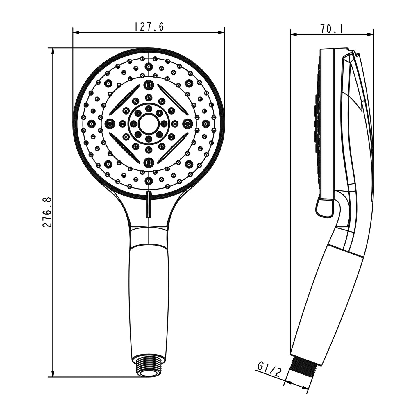 Best Seller High Pressure 8-Seting filter Handheld Showerhead Built in Power Wash Jet Two Function