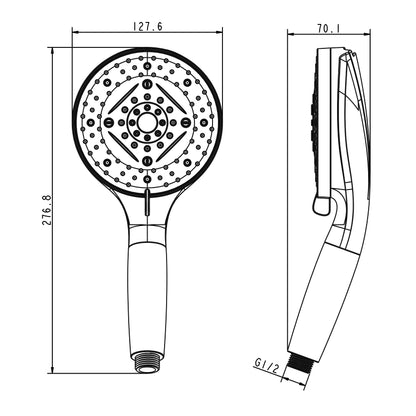 Best Seller High Pressure 8-Seting filter Handheld Showerhead Built in Power Wash Jet Two Function