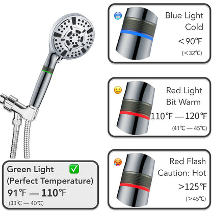 Hot Selling CUPC Wholesale 10 function LED handheld Showerheads with Automatically Color Changing