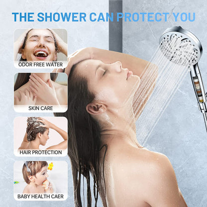 Water Saving Ionic Handheld High Pressure 10 Modes Adjustable Filter Shower Head