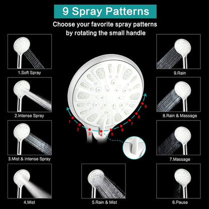 Spare parts filter water saving chrome bathroom filtration hand shower system rainfall shower heads with arm