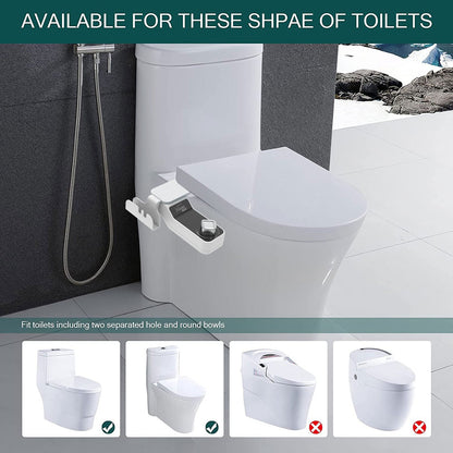 Self-Cleaning and Retractable Nozzle, Fresh Water Spray Non-Electric Mechanical Toilet bidet Seat Attachment