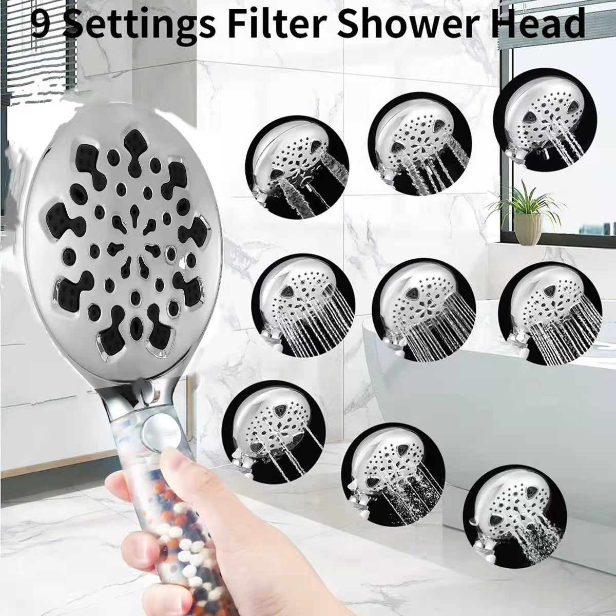 Wall Mount Rainfall Shower combo Sets Concealed Black Handheld Shower Faucet Bathroom with filter Handheld Shower Head Combo