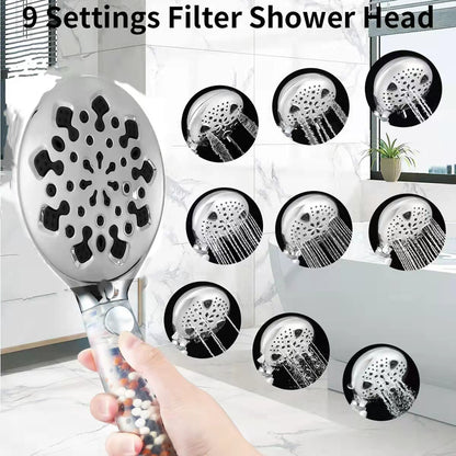 Wall Mount Rainfall Shower combo Sets Concealed Black Handheld Shower Faucet Bathroom with filter Handheld Shower Head Combo