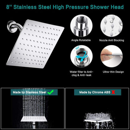 Spare parts filter water saving chrome bathroom filtration hand shower system rainfall shower heads with arm