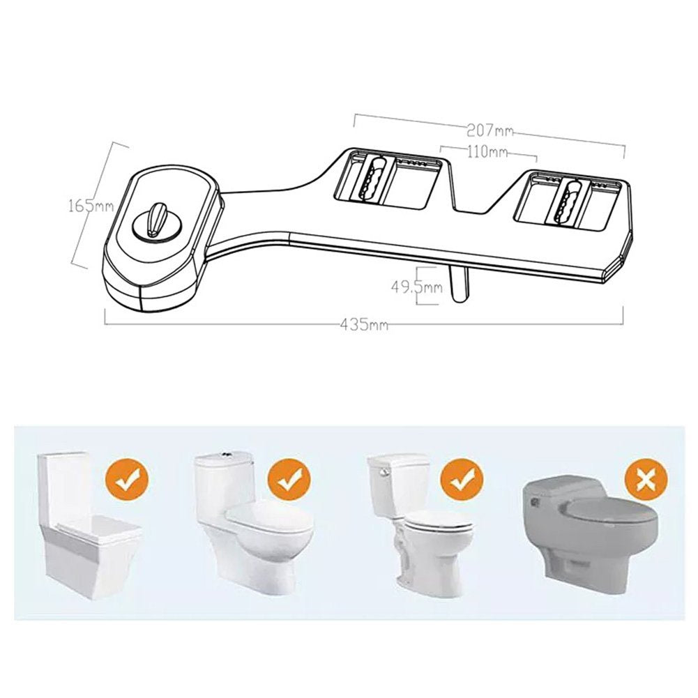 Bidet Toilet Seat Attachment Non-Electric Self Cleaning Water Sprayer Bidet