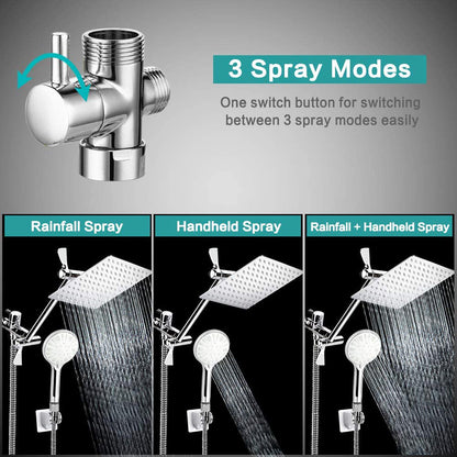 Spare parts filter water saving chrome bathroom filtration hand shower system rainfall shower heads with arm